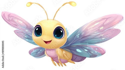 adorable baby firefly cartoon