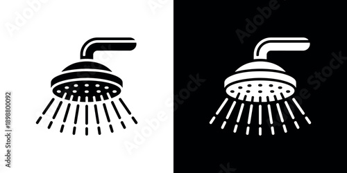 Black and white circular design featuring a central circle and triangular elements