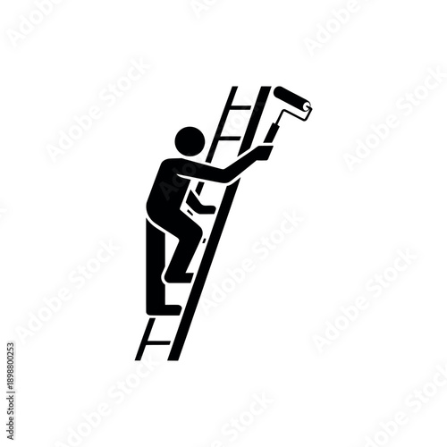 Simple black silhouette of a person driving a vehicle with a steering wheel