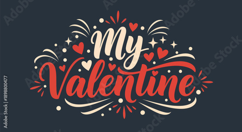 Valentines day greeting with hearts