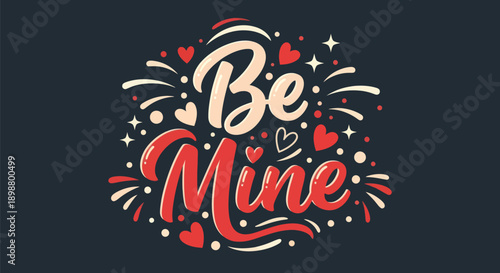 Valentines day greeting with hearts and text