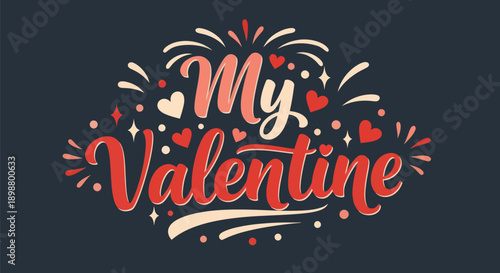 Valentine greeting design on dark background