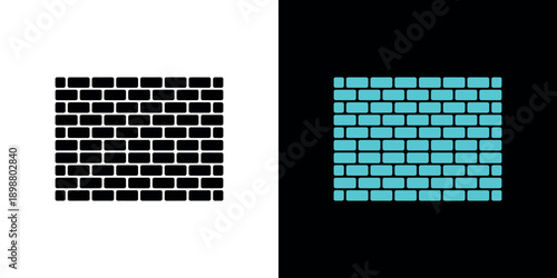 Geometric pattern featuring contrasting brick like blocks on a split background