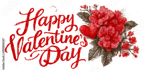 Celebrate valentine's day with a heartfelt card featuring beautiful red roses and a lovely greeting