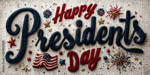 Vintage wooden texture background with a rustic presidents day banner celebrating american patriotism and national pride