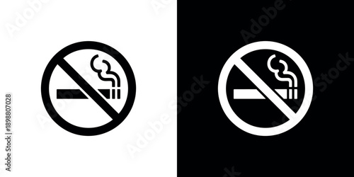No smoking symbol displayed in positive and negative contrast