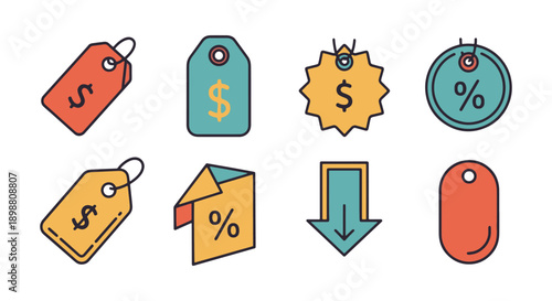 Price Tag color vector illustration