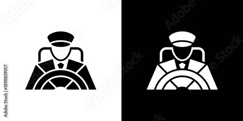 Two contrasting views of a chauffeur driving a classic car