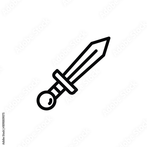 black dagger icon sharp knife symbol.