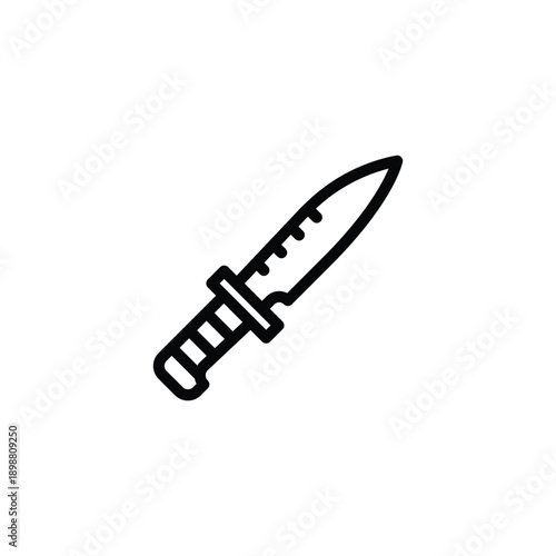 Knife dagger blade icon monochrome.
