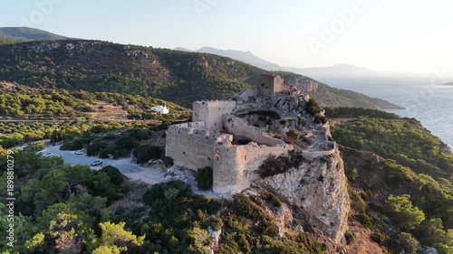 Wallpaper Mural  Castle ancient ruin aerial sunset Rodos Greece Torontodigital.ca