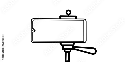 vlog podcast icon on smartphone recording. content creator vlog screen. gadget screen line