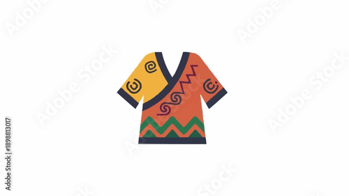 Vibrant Traditional Ethnic Shirt with Patterns.