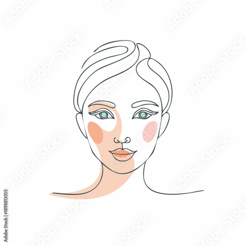 Portrait féminin au trait continu – dessin minimaliste et élégant