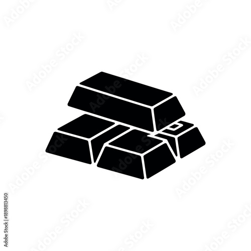 Stacked gold bars in a minimalist black and white illustration