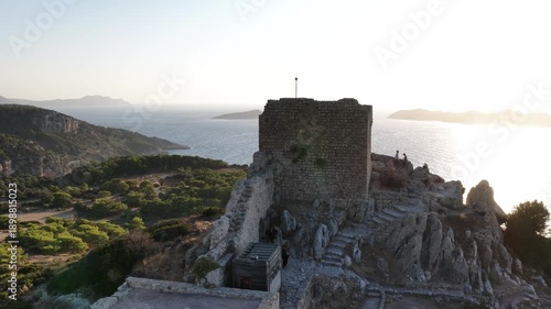 Wallpaper Mural Kritinia Castle Rodos Greece sunset aerial view Torontodigital.ca