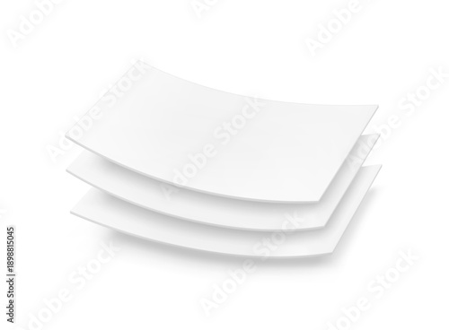 Three wavy layers with realistic shadows. Vector illustration isolated on white background. Great infographic for your product. EPS10.