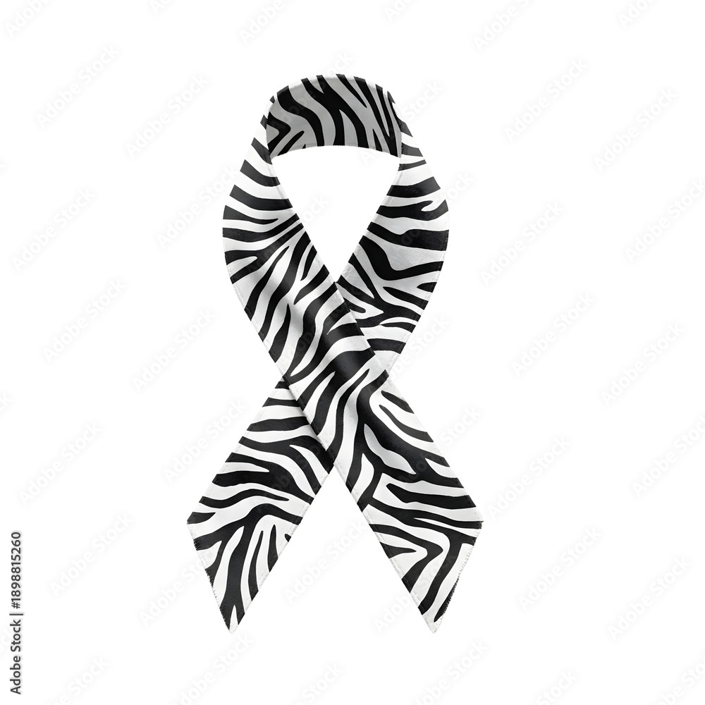 Obraz premium Cancer awareness ribbon, zebra print ribbon 
