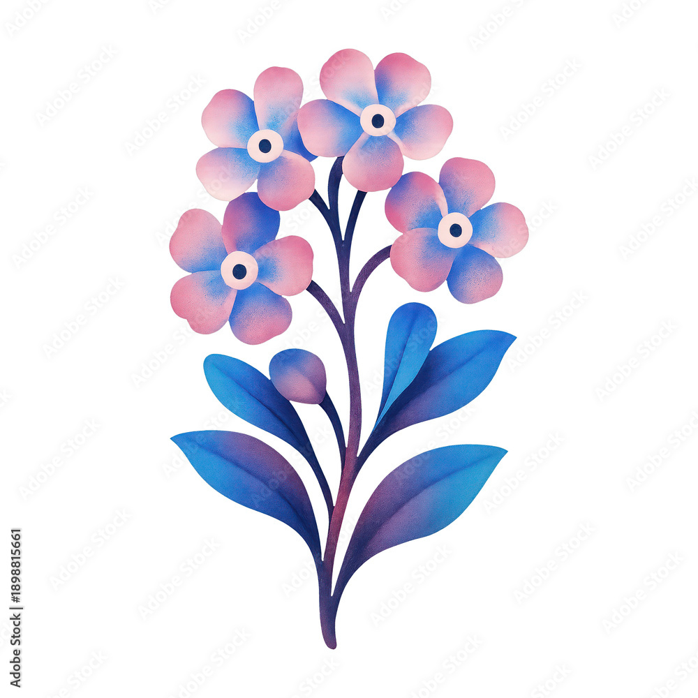 Naklejka premium PNG Vibrant floral gradient illustration