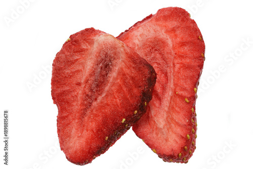 freeze-dried strawberries isolated on white background