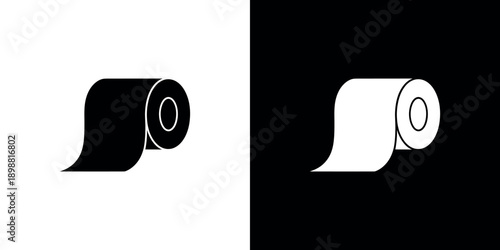 Dual toilet paper rolls one black one white contrasting sides