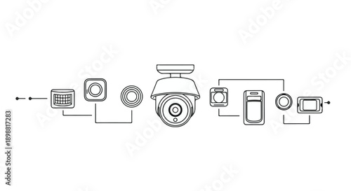 Smart home automation system with connected devices and WiFi network for modern home.