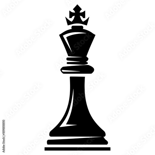 Large chess king piece in simple vector design for games or art