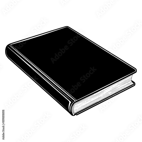 Vector drawing of a simple black book with closed cover