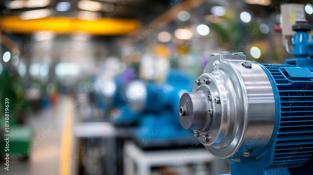Fototapeta premium Factory motor equipment for industrial business operations, manufacturing machinery with electrical drive systems, heavy-duty production apparatus with motorized components,