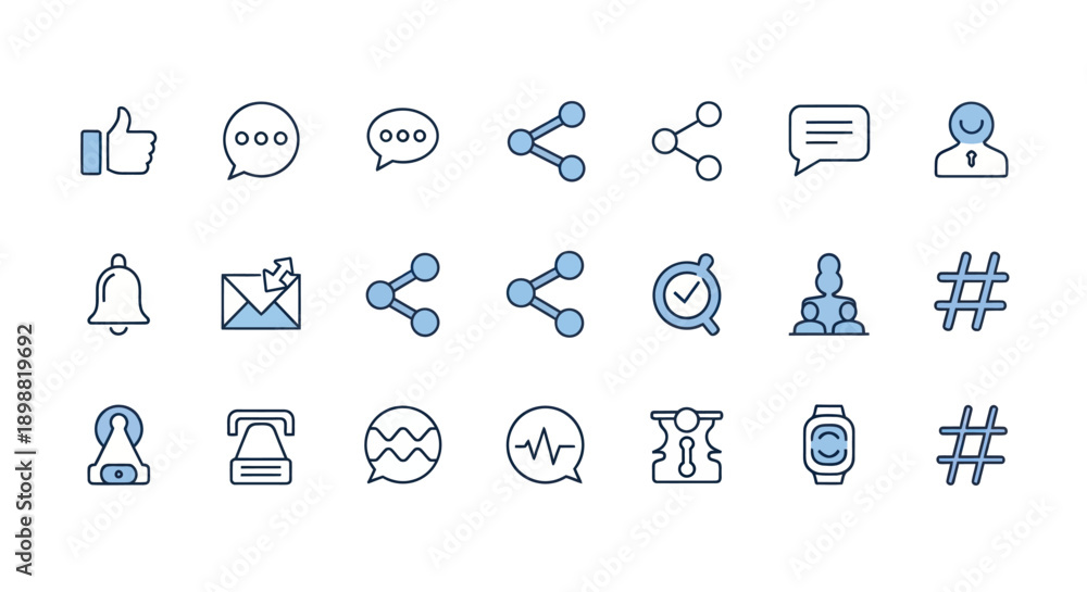 Obraz premium Social media icons set on white