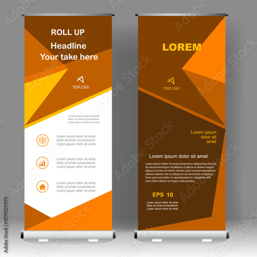 Business Roll up banner stand template design, for brochure, flyer, infographics. modern advertising. vector illustration	