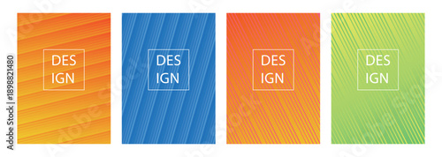 Modern Gradient Backgrounds with Diagonal Lines, Design Text - 4 Variations