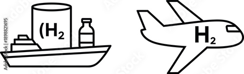 Transportation of hydrogen in liquid and gaseous forms via ship and airplane