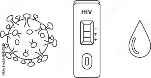 Illustration of virus, water purifier, and droplet representing water purification or contamination