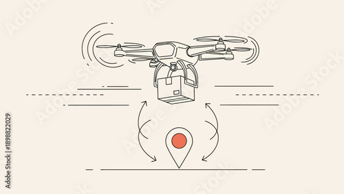 Drone delivers package to location pin