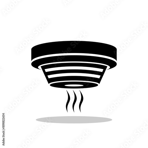 Smoke detector icon with shadow