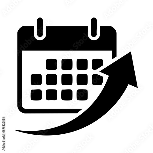 calendar with growth arrow