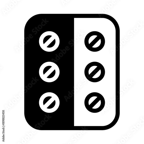 Black icon contraception pill. Minimalist solid line icon medical health isolated background.