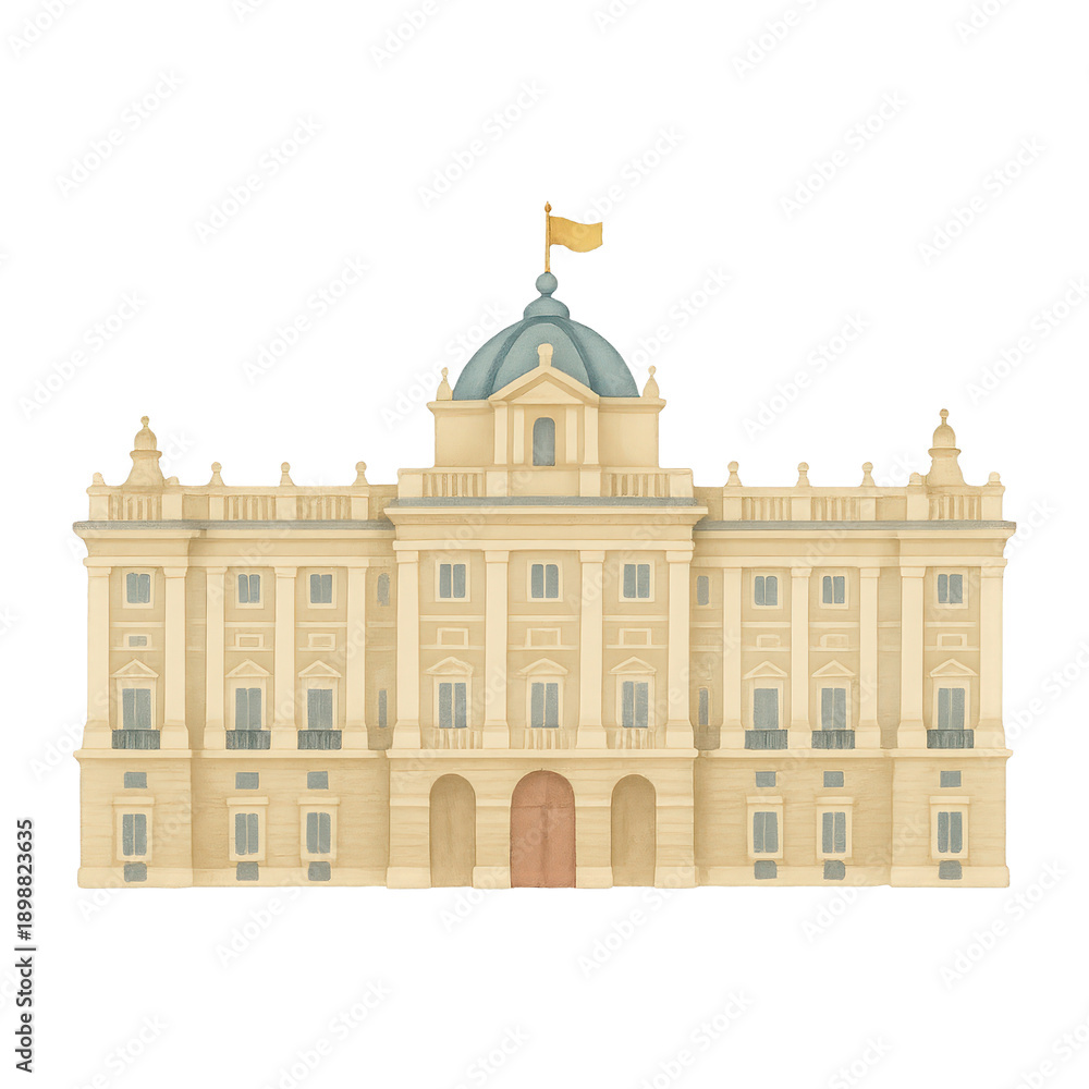 Obraz premium PNG Elegant historic palace illustration