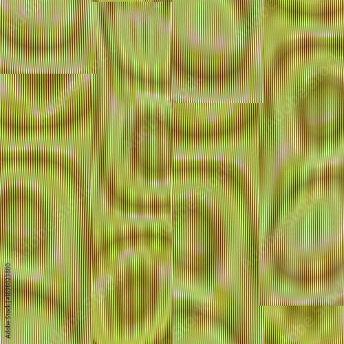 Geometric vector abstract wave seamless pattern in earth green tones. Psychedelic endless background for wall art, wall panel, wallpaper, cover, package, mobil apps, poster, interior decor.