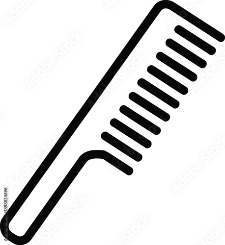 hair comb icon black silhouette grooming tool