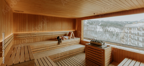 Warm sunlight shines into a...
