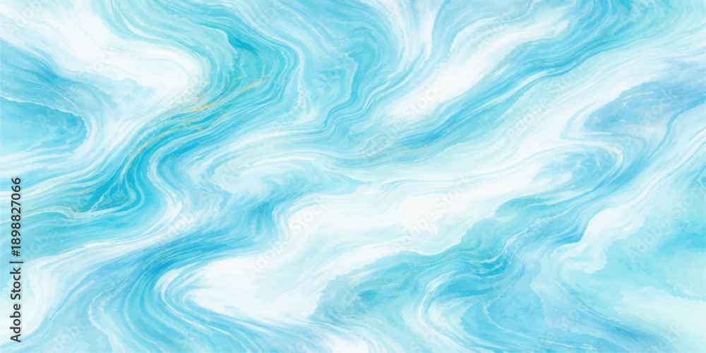Fototapeta premium An abstract blue background features soft flowing liquid waves and a smooth silk texture with a digital swirl pattern for a wavy light motion design