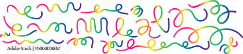 Abstract gradient line collection, vibrant rainbow curves, decorative flow lines for modern design