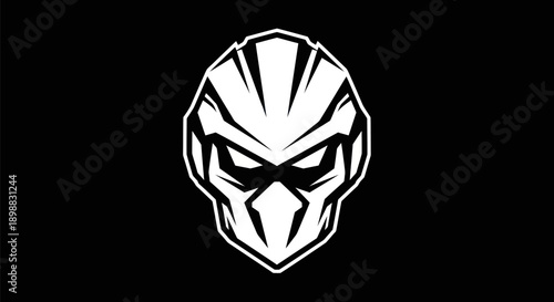 Abstract masked head logo design