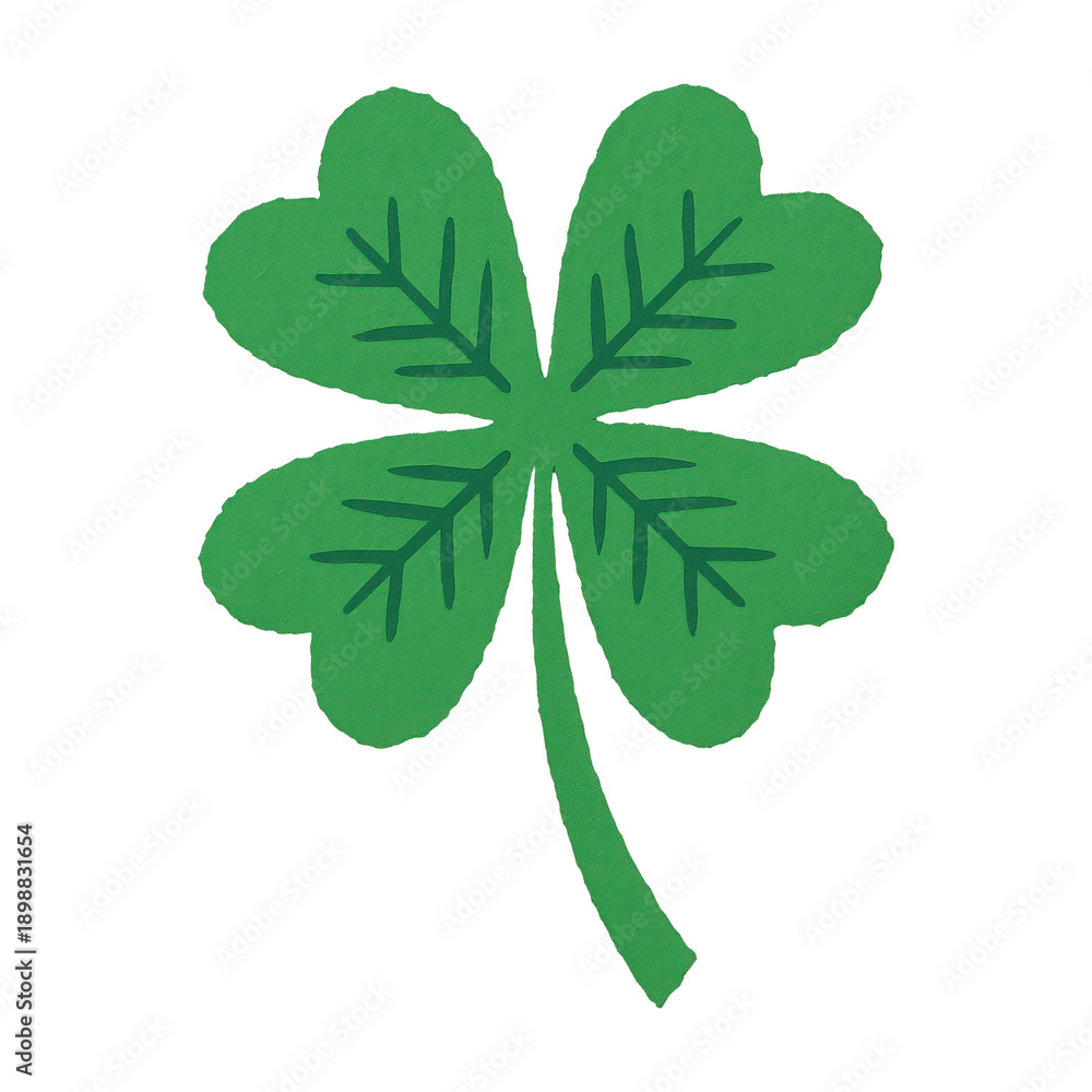 Naklejka premium PNG Lucky green four-leaf clover