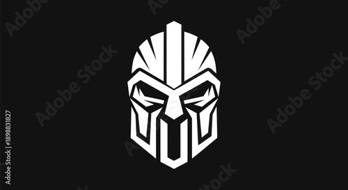 Abstract warrior helmet logo design