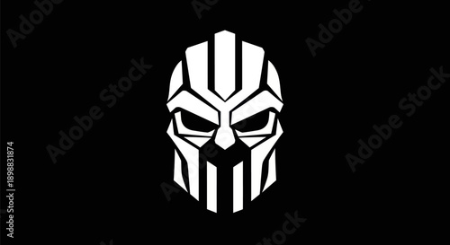 Abstract warrior mask graphic design