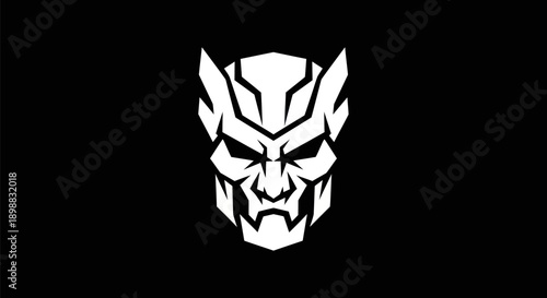 Abstract warrior mask silhouette