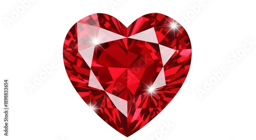 Wallpaper Mural Vibrantly faceted red gemstone cut into a perfect heart shape, symbolizing deep love and passionate affection Torontodigital.ca